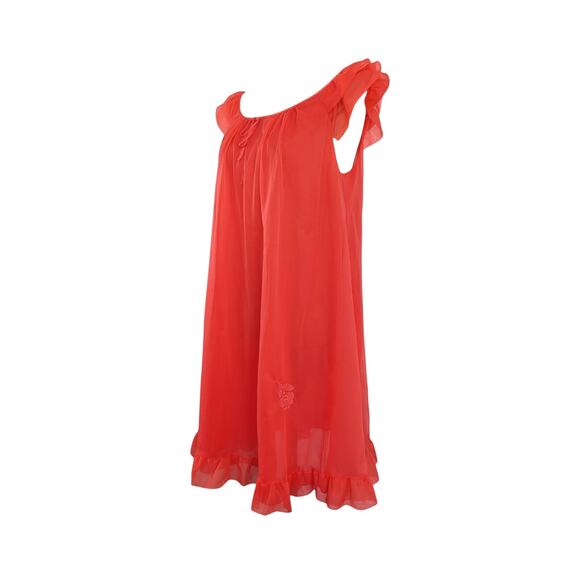 60's Neon Lipstick Red Nightie ~ Size small ~ Artemis Goddard - Picture 2 of 8